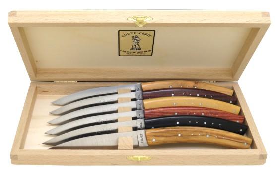 6 Couteaux de table en bois