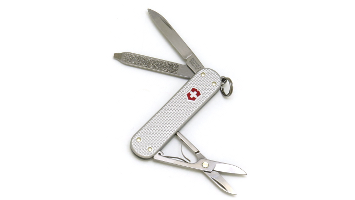 Couteau onglier Suisse Victorinox manche Alox gris argenté classic silver