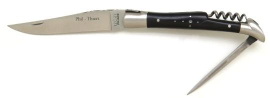 couteau de poche Laguiole avec poinçon en bois d'ébène