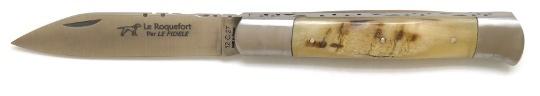 Couteau de poche Roquefort en corne de bélier