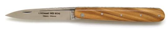 couteau de poche rouennais en bois d'olivier