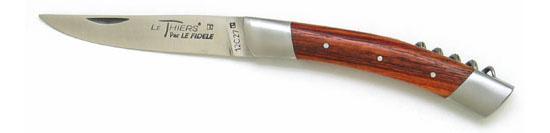 Couteau de poche LE THIERS® avec tire bouchon en bois de rose